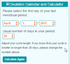 Ovulation Calculator 25 Days Cycle