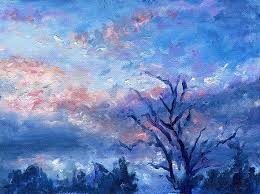 The Pink Sky Oil Painting Landscape