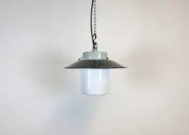industrial hanging lamp with milk glass