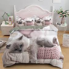 Lovely Pet Cat Bedding Set Cute Kitten