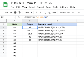Percentile Formula In Google Sheets