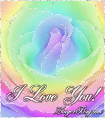 i love you rainbow rose glitter graphic