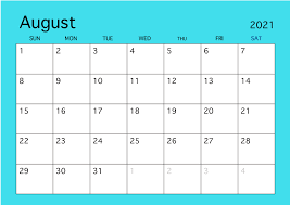 Current and future vcia conference dates: Calendario Simple De Agosto De 2021 Gratis Dibujos Animados Imagene Illustoon Es