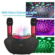 Satın Al Y 8 Karaoke Stereo Hoparlör Ile 2 Kablosuz Mikrofon LED Flaş Işığı  Bluetooth HIFI Hoparlör Açık Aile KTV Parti, TL735.43