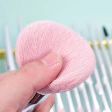 ultra soft pink makeup brush set with