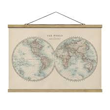 Fabric Print Vintage World Map The Two