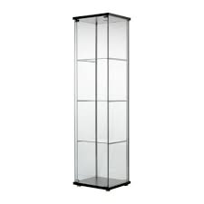 ikea glass door display cabinet black