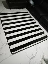 black white stripes carpet furniture