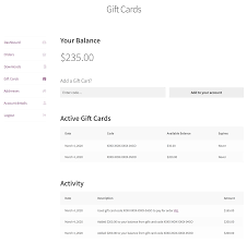 woocommerce gift cards