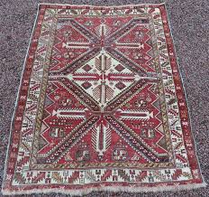 antique caucasian shirvan rug bird