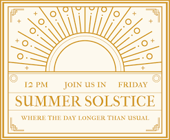 summer solstice invitation vector