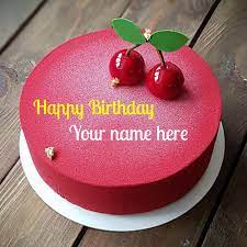 cherry flavor birthday wishes cake for