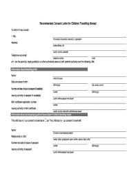 printable child travel consent form uk