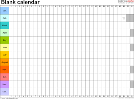 Template 2 Excel Template For Blank Calendar Landscape