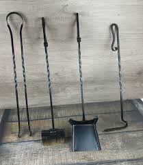 Forged Fireplace Tools Set 4 Pieces