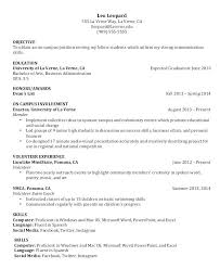 Objectives For Internship Resumes Recent Graduate Resume Example