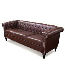 consdan leather couch 83 chesterfield