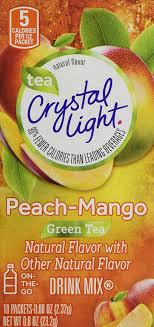 Amazon Com Crystal Light Green Tea Peach Mango Drink Mix On The Go 10 0 08 Oz Packets 6 Pack Powdered Soft Drink Mixes Grocery Gourmet Food