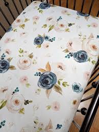 blush pink roses fitted crib sheet