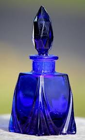 Glass Perfume Bottle Blue Glassware