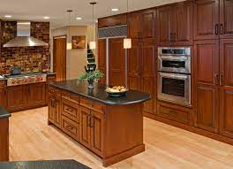 cherry cabinets with light oak floors