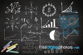 Multiple Chart On Black Board Stock Image Royalty Free