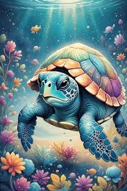 Turtle Modern Colorful Animal Art