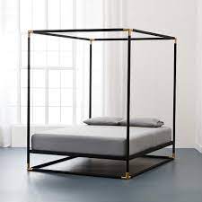 frame black metal canopy bed cb2