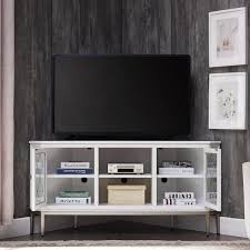 Leick Home White Corner Tv Stand With