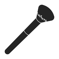 powder brush icon in black style