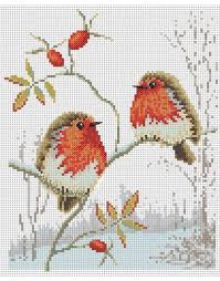 Winter Robins Cross Stitch Pattern Cross Stitch Patterns