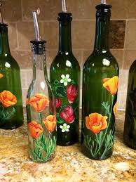 Wine Bottle Art Painted Glass Bottles
