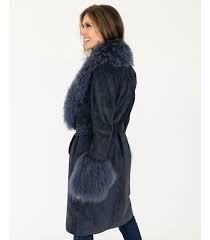 Suede Coat With Mongolian Collar And