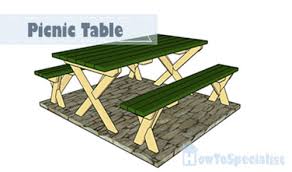 A Picnic Table With Separate Benches