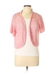 Details About Sara Morgan For Haband Women Pink Cardigan L