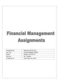 project finance management assignment 