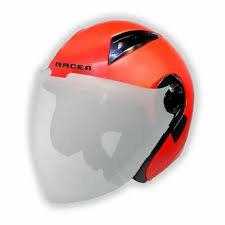 red etching open face helmets size