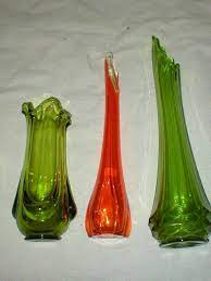 Vintage 70s Art Glass Vases In