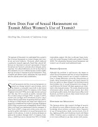 how does fear of sexual harassment on transit affect women s use of page 85