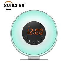 Wake Up Light Alarm Clock Sunrise Simulation Alarm Clock With 6 Natural Sounds Fm Radio Snooze Sunset Function 7 Color Led Light Alarm Clock Light Alarm Clocklight Up Alarm Clock Aliexpress