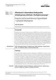 PDF) Properties and functional diversity of glyceraldehyde-3-phosphate  dehydrogenase
