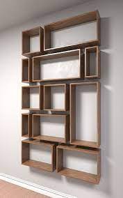 3d Model Wooden Box Wall Shelf With 2