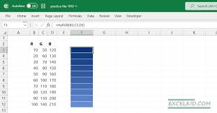 Using Rgb Color In Excel