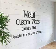 Metal Wall Art Words Foundry Font Style