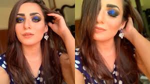 blue smokey eyes party makeup tutorial