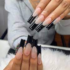 30 best black french tip nails to