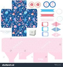 template cupcake gift box template abstract fl pattern country roses empty labels shaped