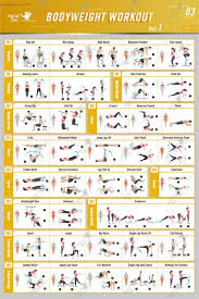 Bodyweight Exercise Guide Fitness Gym Chart Wall Sticker Home Decor Silk Art Poster