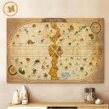Map Gift For Fans Decor Poster Canvas