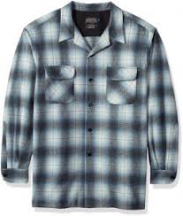 Pendleton Mens Classic Fit Long Sleeve Board Shirt Blue